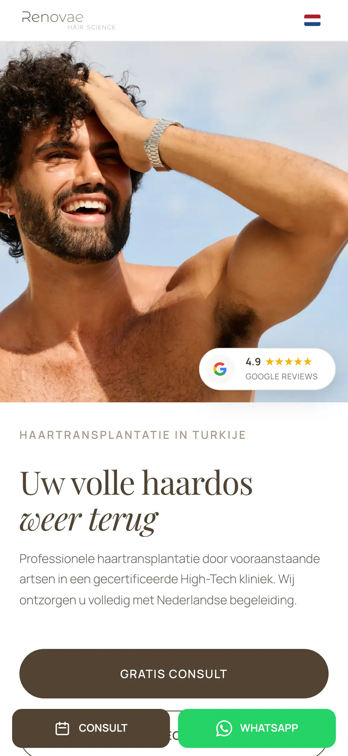 Voorbeeld installatiebedrijf website - mobiele website screenshot 1