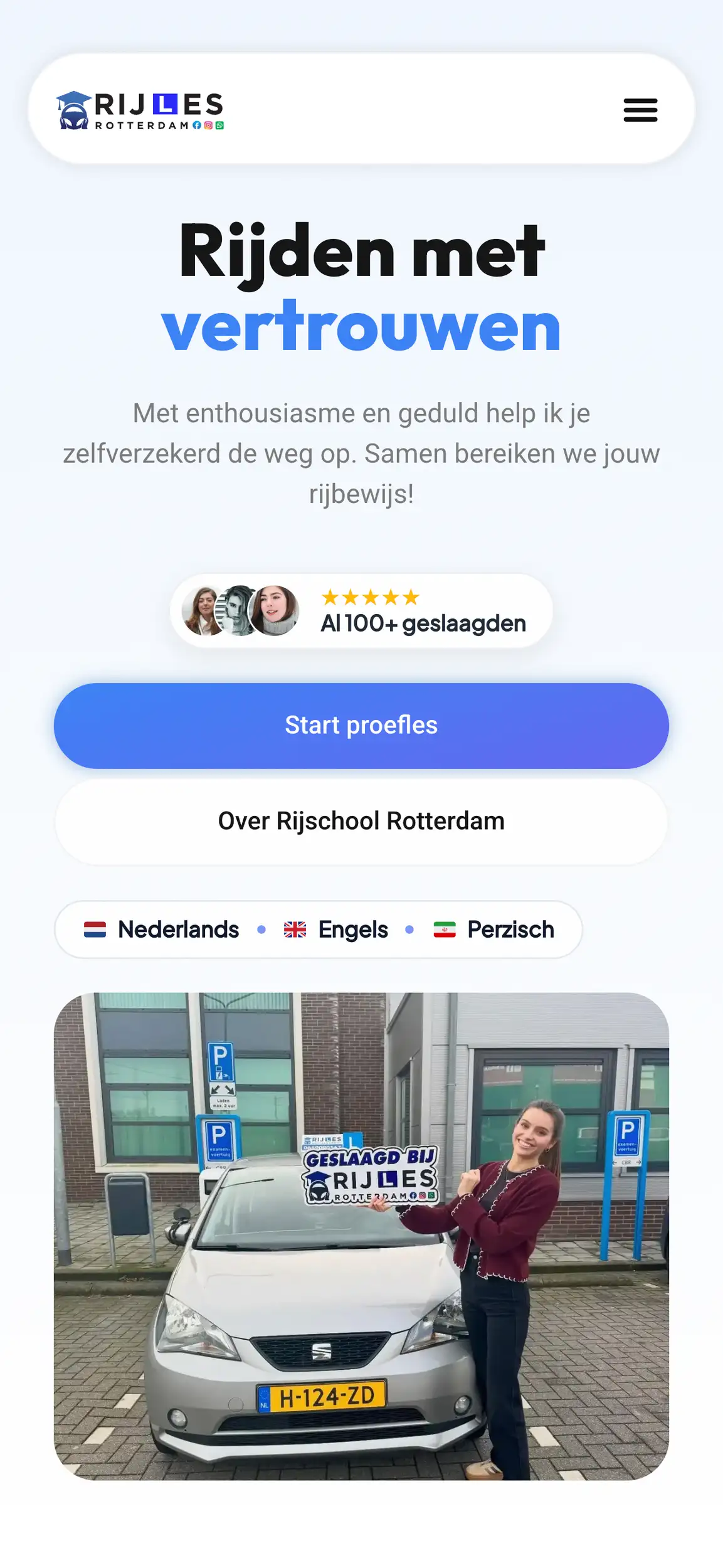 Voorbeeld installatiebedrijf website - mobiele website screenshot 1