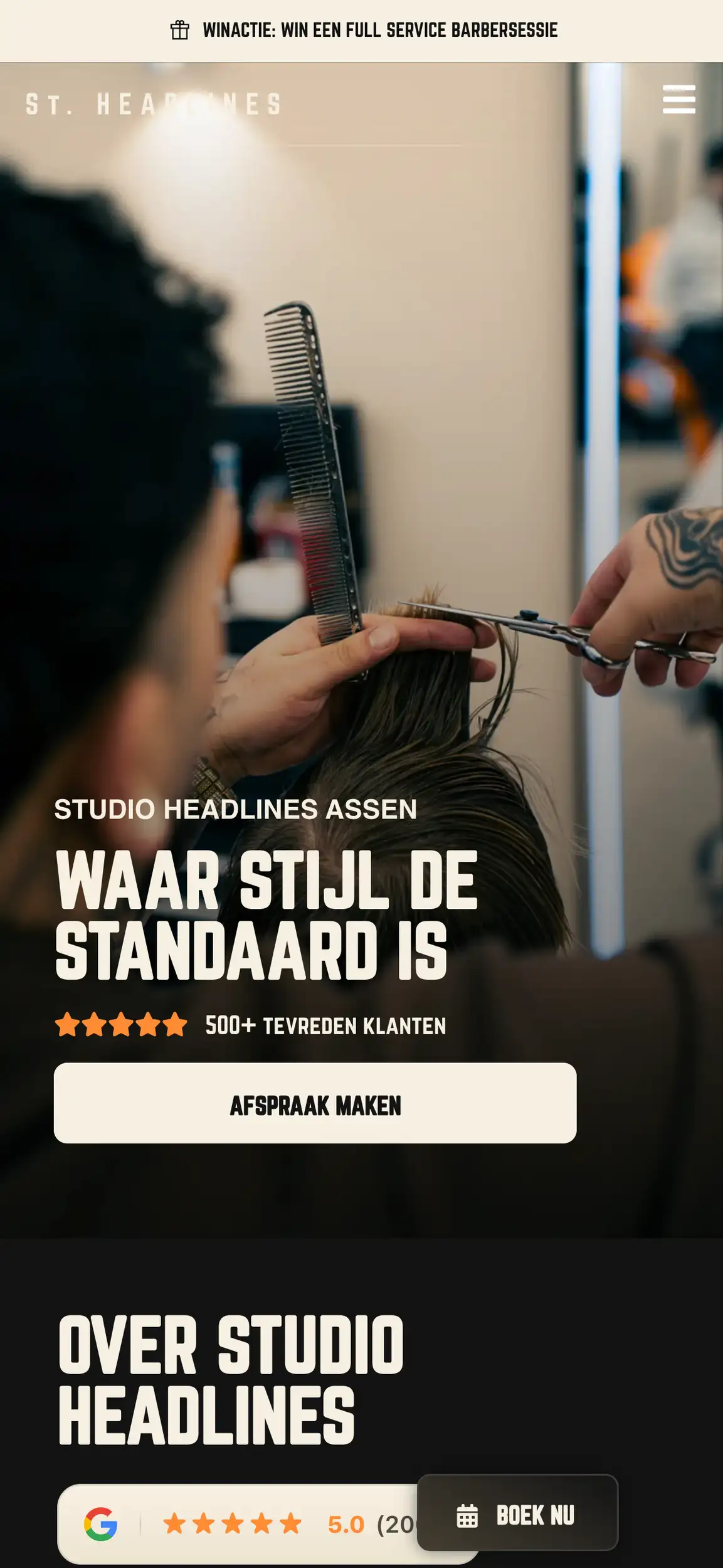 Voorbeeld installatiebedrijf website - mobiele website screenshot 1